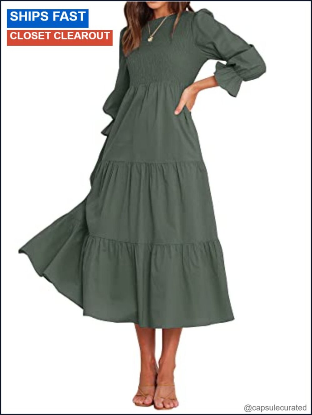 Women's Long Sleeve Boho Floral Maxi Dress Tiered Cocktail Wedding Guest